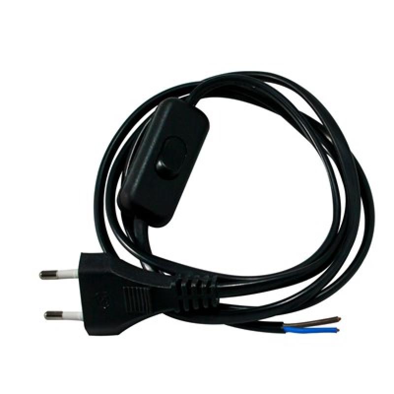 CABLE ELECTRIQUE + INTER 1.5M NOIR 1,5m/2G0,75mm