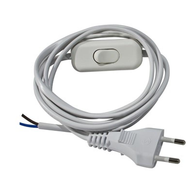 CABLE ELECTRIQUE + INTER 1.5M BLANC 1,5m/2G0,75mm