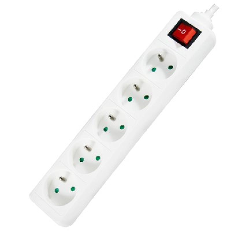BLOC MULTIPRISE 5P+INTER 5x16A(2P+T)/Câble 1m 3G1.0mm