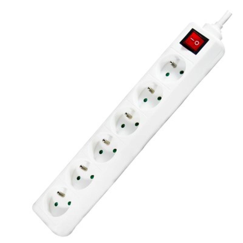 BLOC MULTIPRISE 6P+INTER 6x16A(2P+T)/Câble 1m 3G1.0mm