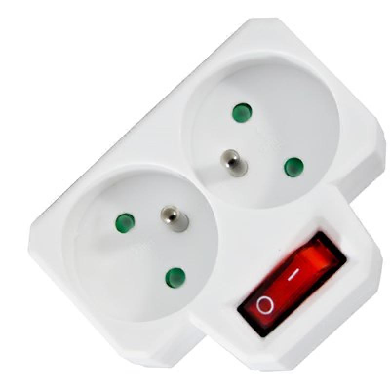 MULTIPRISE BIPLITE T AVEC INT 2x16A(2P+T)