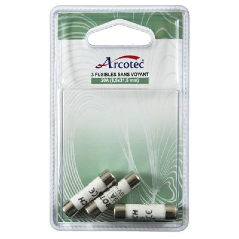 FUSIBLE SANS VOYANT X3 20A 8,5X31,5mm