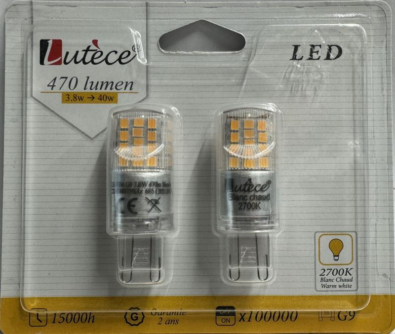 AMPOULE G9 LED X2 Capsule -G9/3,8W/470lm/2700K (x2pcs)