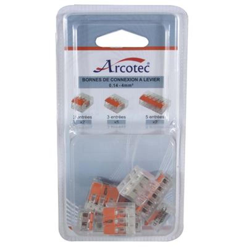 BORNE CONNEXION A LEVIER  fil rigide&souple : 0.14 à 4mm (x9pcs)