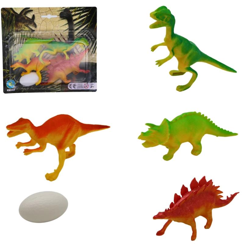ANIMAL DINO X4PCS 10/14CM + OEUF