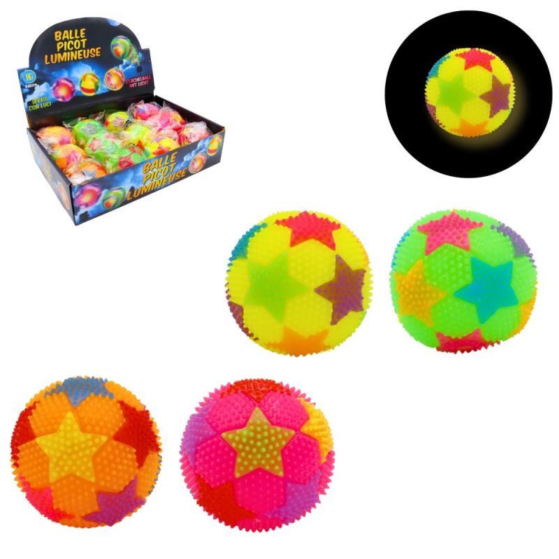 BALLE PICOTS LUMINEUX ETOILE 75MM