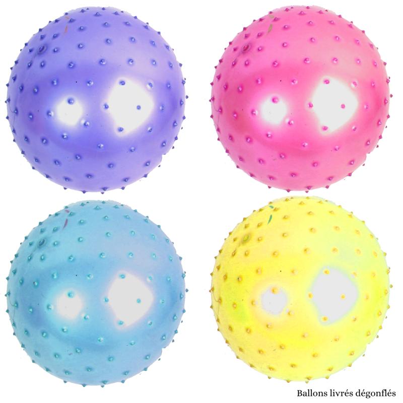 BALLON PVC PICOTS 25CM 4 COULEURS ASSORTIES