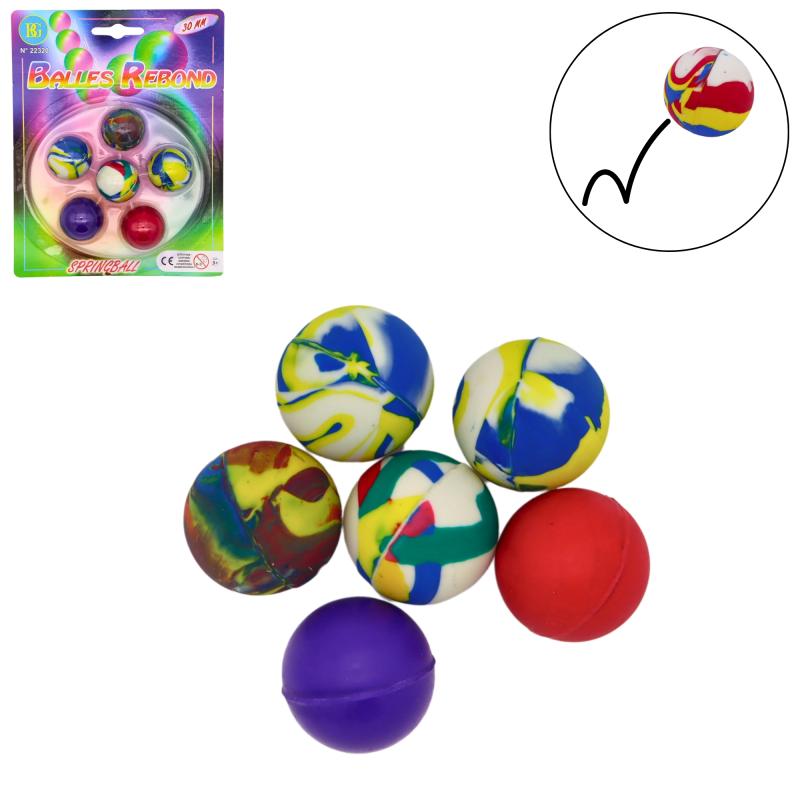 BALLE SUPER REBOND 30MM X6PCS