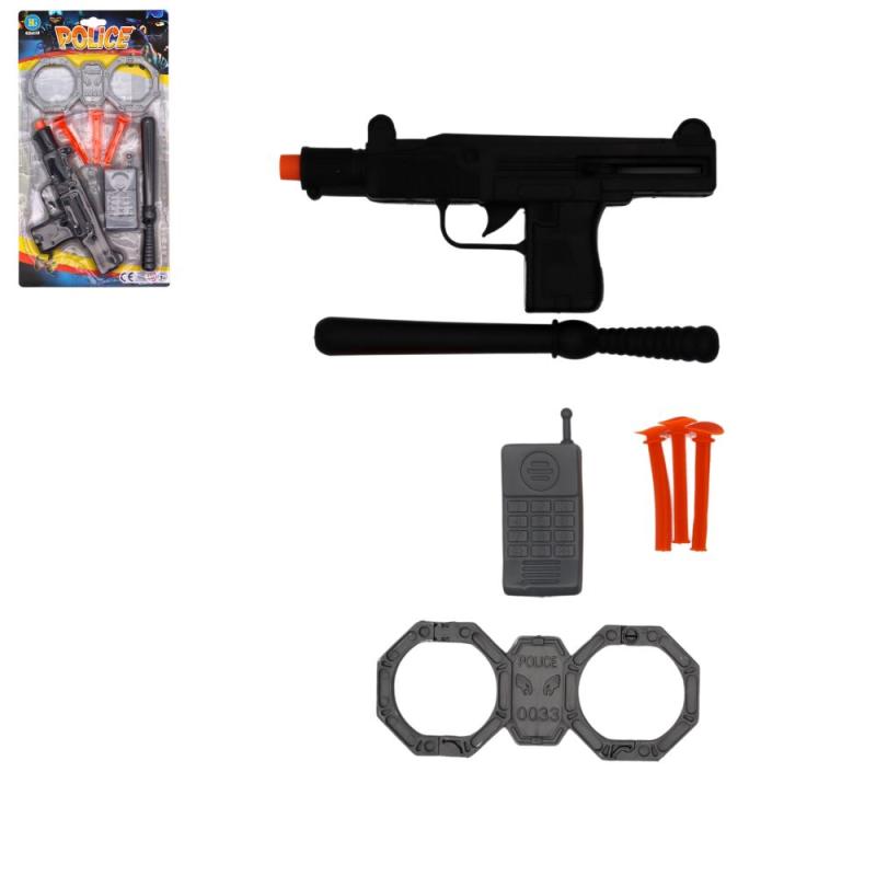 PISTOLET FLECHES POLICE 20CM + MENOTTE