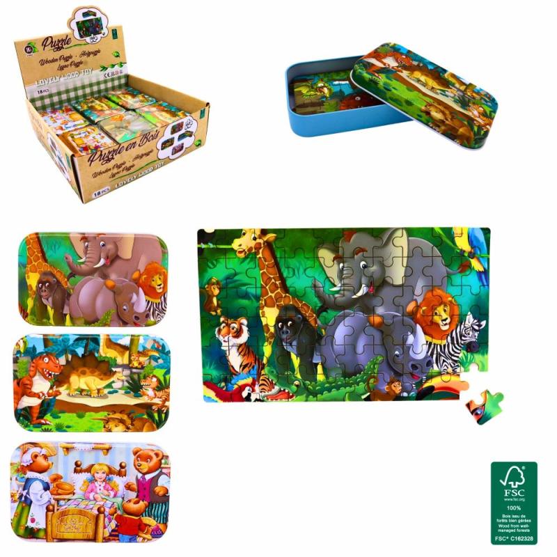 PUZZLE BOIS 14X22CM 60PCS BTE METAL