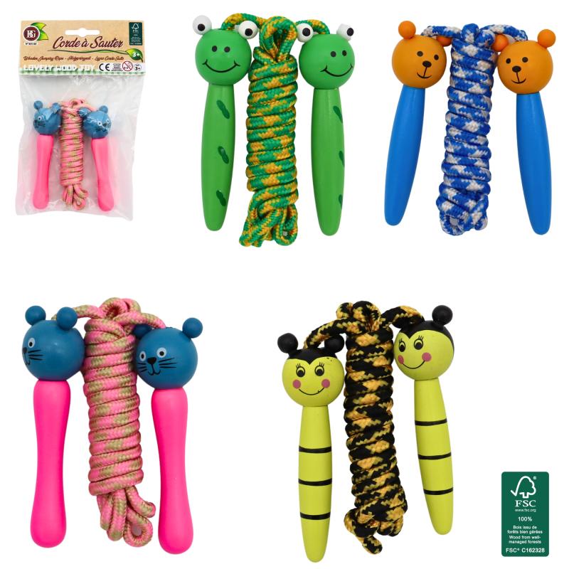 CORDE A SAUTER 2.1M MANCHE ANIMAL BOIS