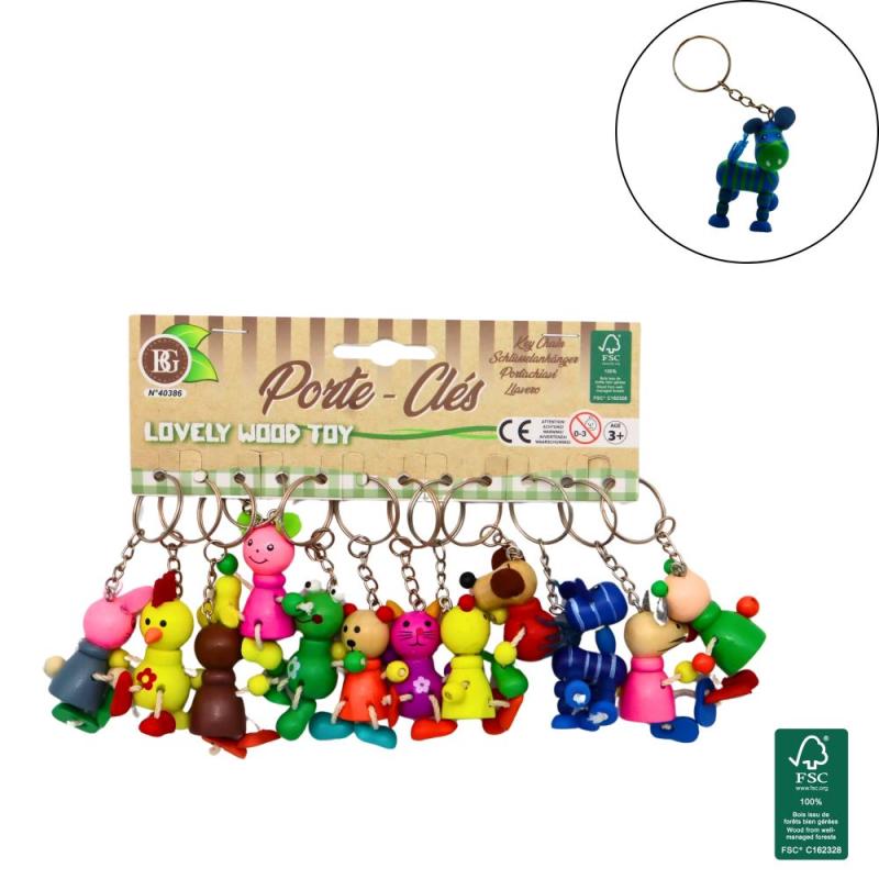 PORTE CLE ANIMAL BOIS