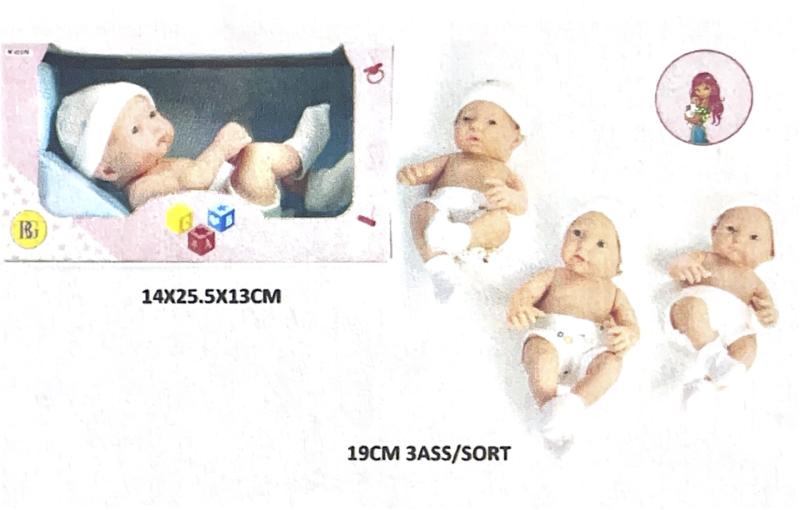 POUPEE BEBE VINYL 19CM BONNET /BOITE