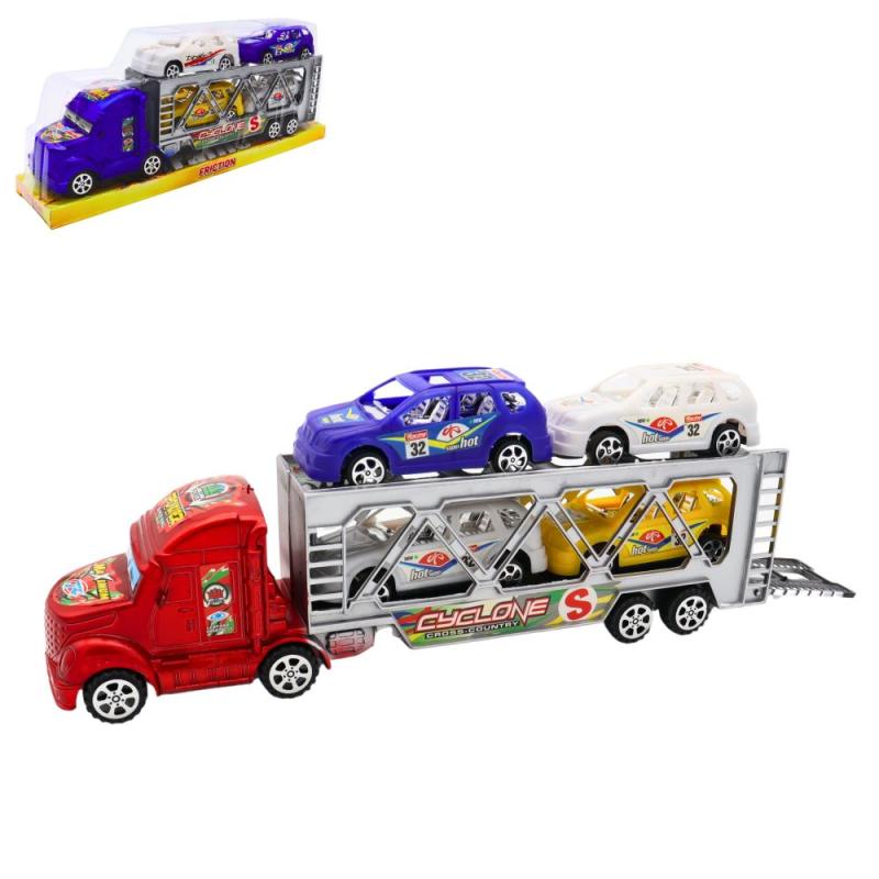 CAMION TRANSPORT 31CM + 4 VOITURE FRICTION