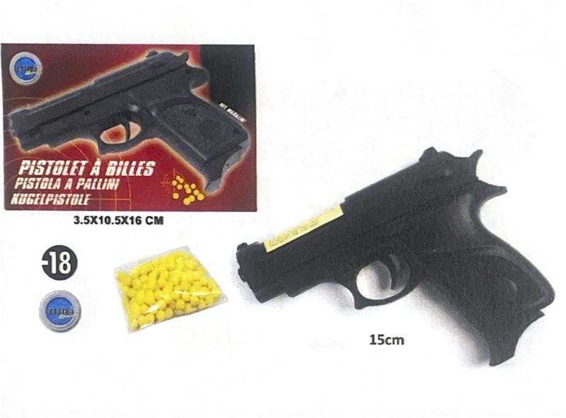 PISTOLET BILLES 15CM 50118