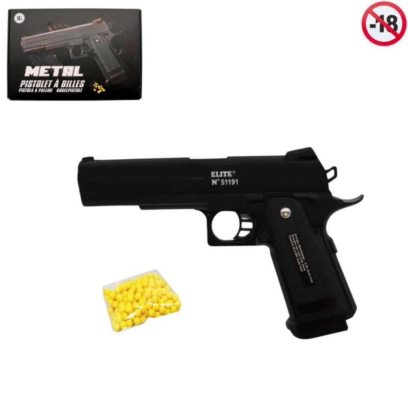 PISTOLET BILLES METAL 23CM 51191