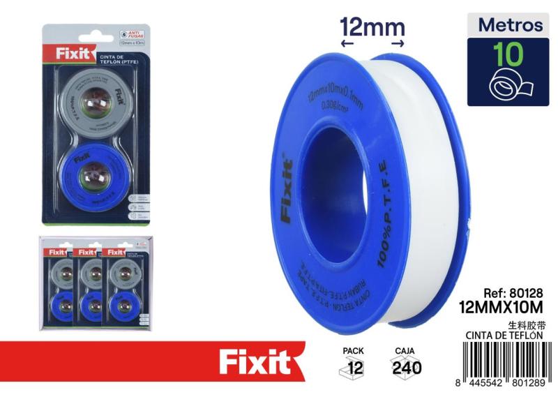 PACK 2 RUBAN TÉFLON 12MMX10M