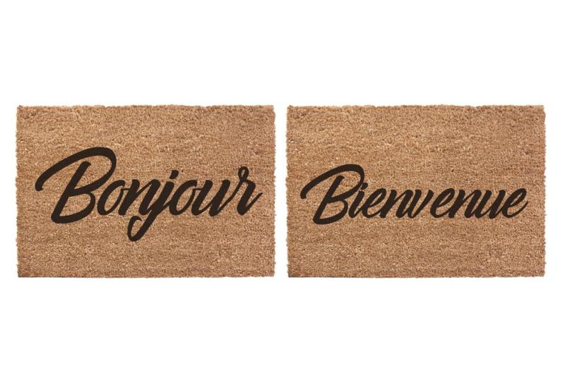 TAPIS PAILLASSON 'bonjour bienvenue'