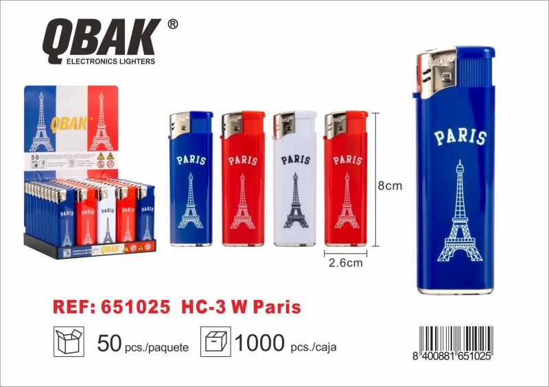 BRIQUET ELECTRONIQUE QB PARIS BLEU BLANC ROUGE