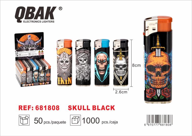 BRIQUET ELECTRONIQUE QB SKULL BLACK