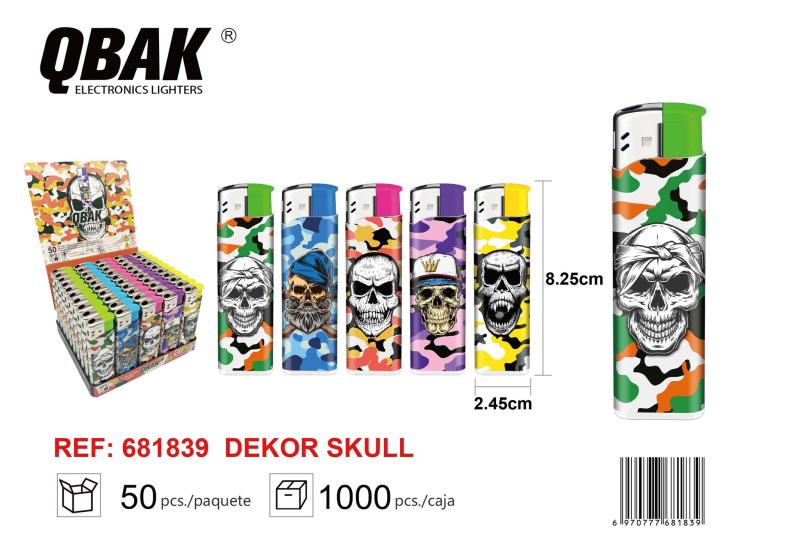 BRIQUET ELECTRONIQUE QB DEKOR SKULL