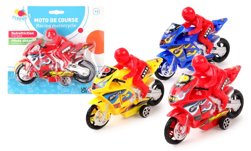 MOTO DE COURSE 16CM + PILOTE