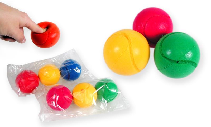 3 BALLES MOUSSE 7 cm