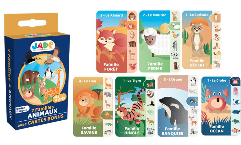 JEU CARTES 7 FAMILLES ANIMAUX