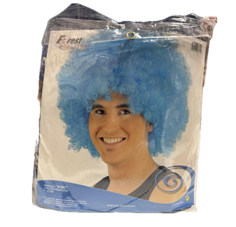 PERRUQUE AFRO BLEU