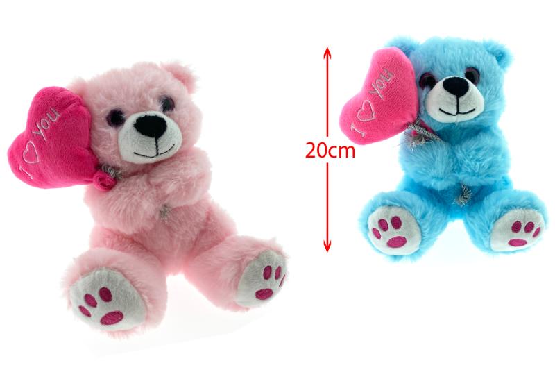 PELUCHE OURS COEUR H20 2COL