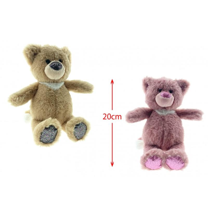 PELUCHE OURS ASSIS H20CM 2COL