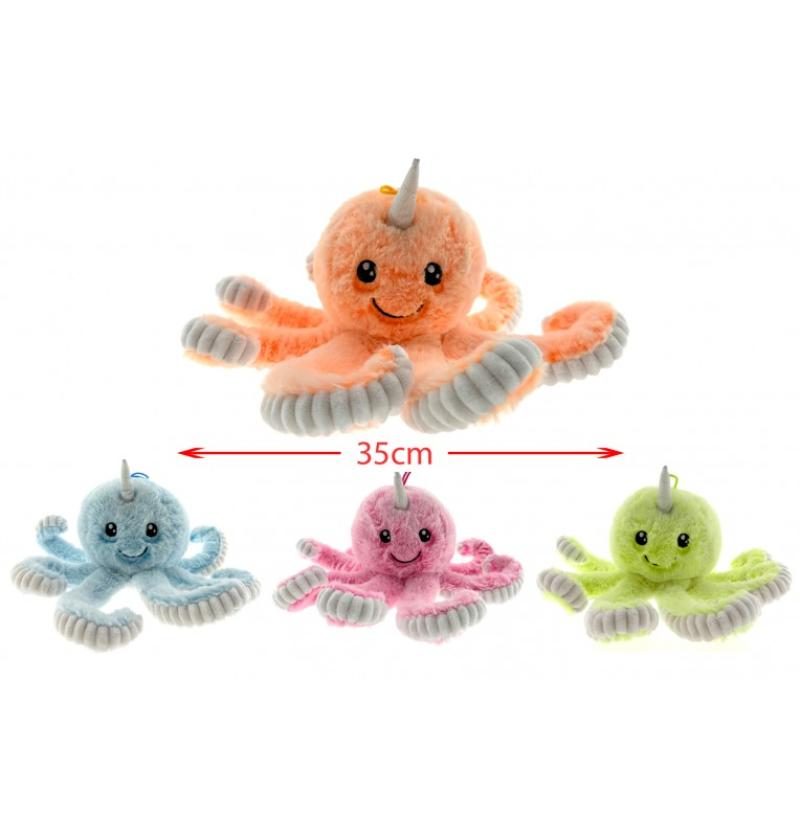 PELUCHE POULPE L35CM 4COL