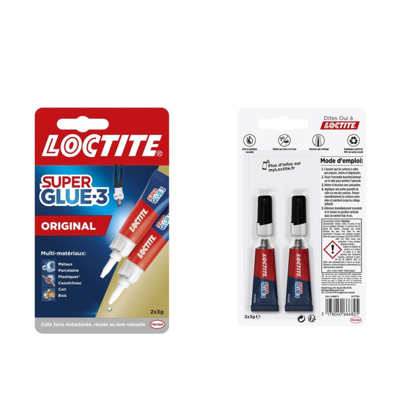 COLLE LOCTITE SUPER GLUE 3 2X3G