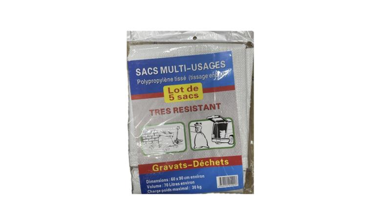 SAC GRAVAT 60x90CM 70L 30KG X5PCS