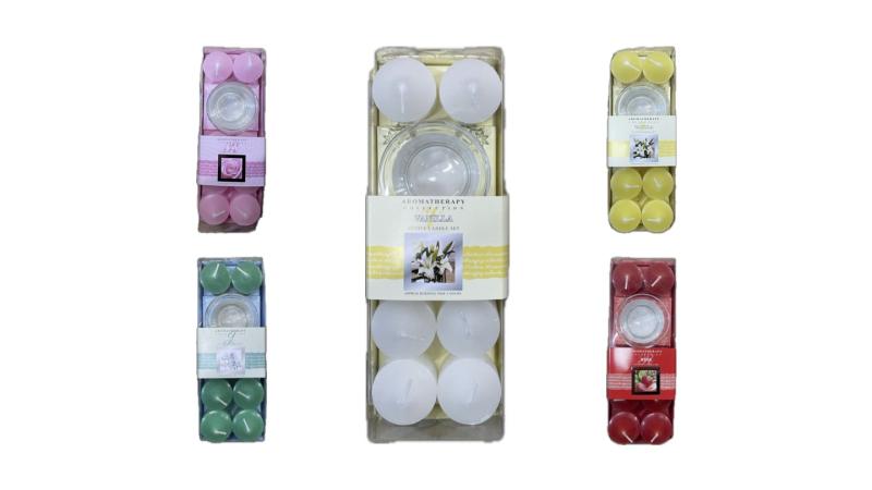 BOUGIE X8PCS + POT VERRE