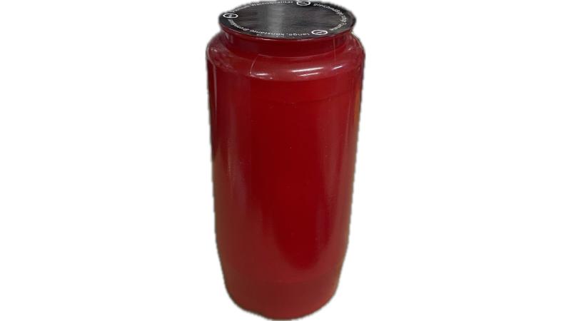 BOUGIE POT ROUGE 14CM
