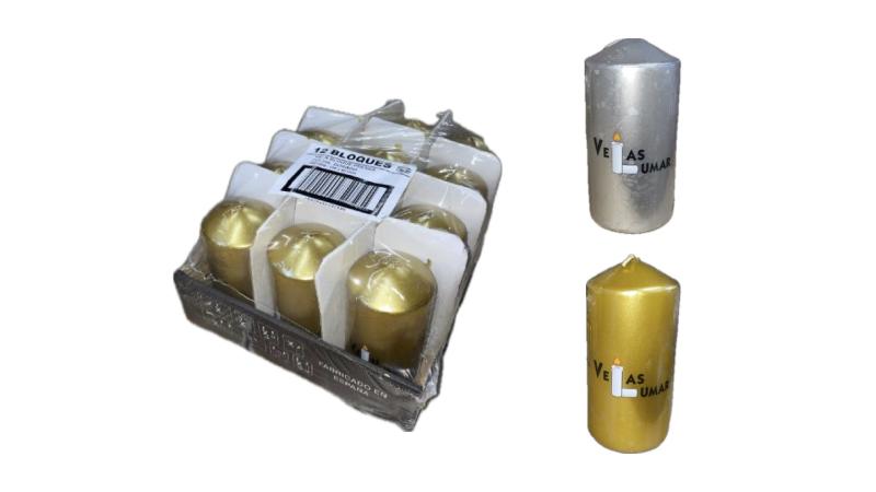 BOUGIE ARGENT/DORE 11CM