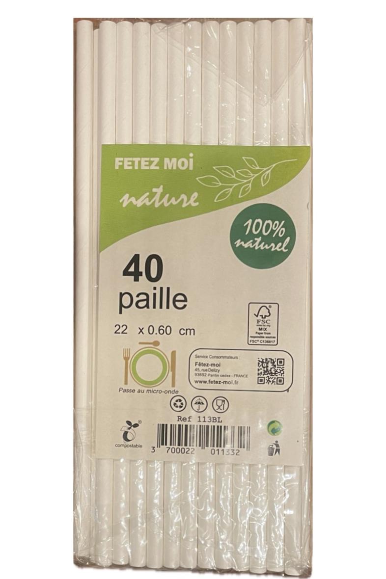 PAILLE EN PAPIER 22CM X40PCS