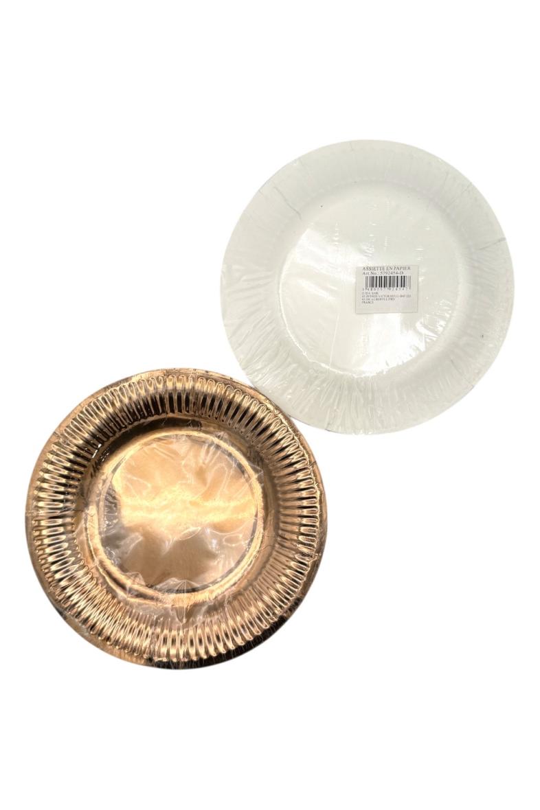 ASSIETTE en CARTON 20CM X20PCS Doré
