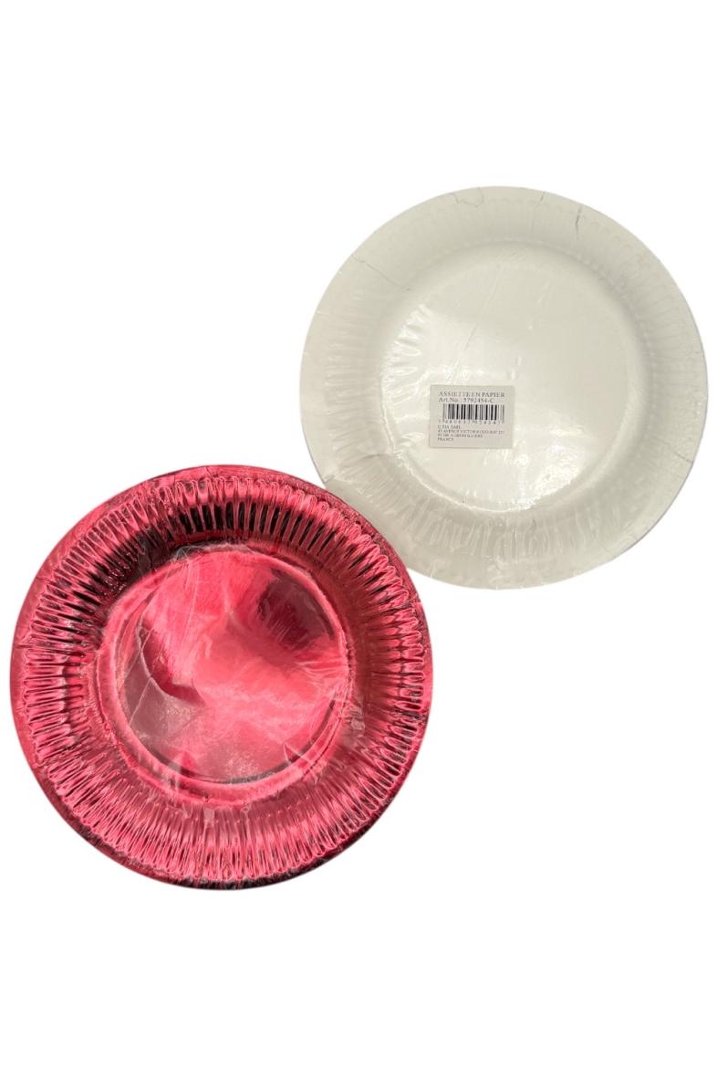 ASSIETTE en CARTON 20CM X20PCS Rouge