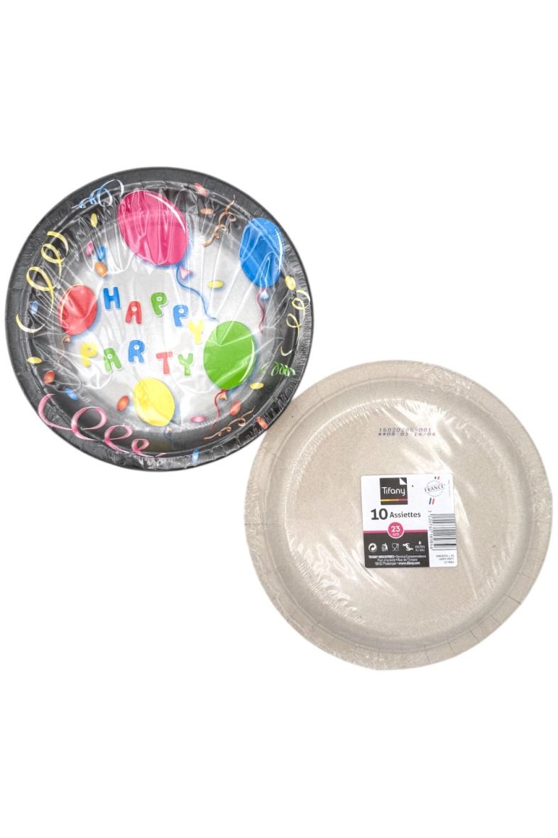 ASSIETTE en CARTON 23CM X10PCS Tifany Anniversaire