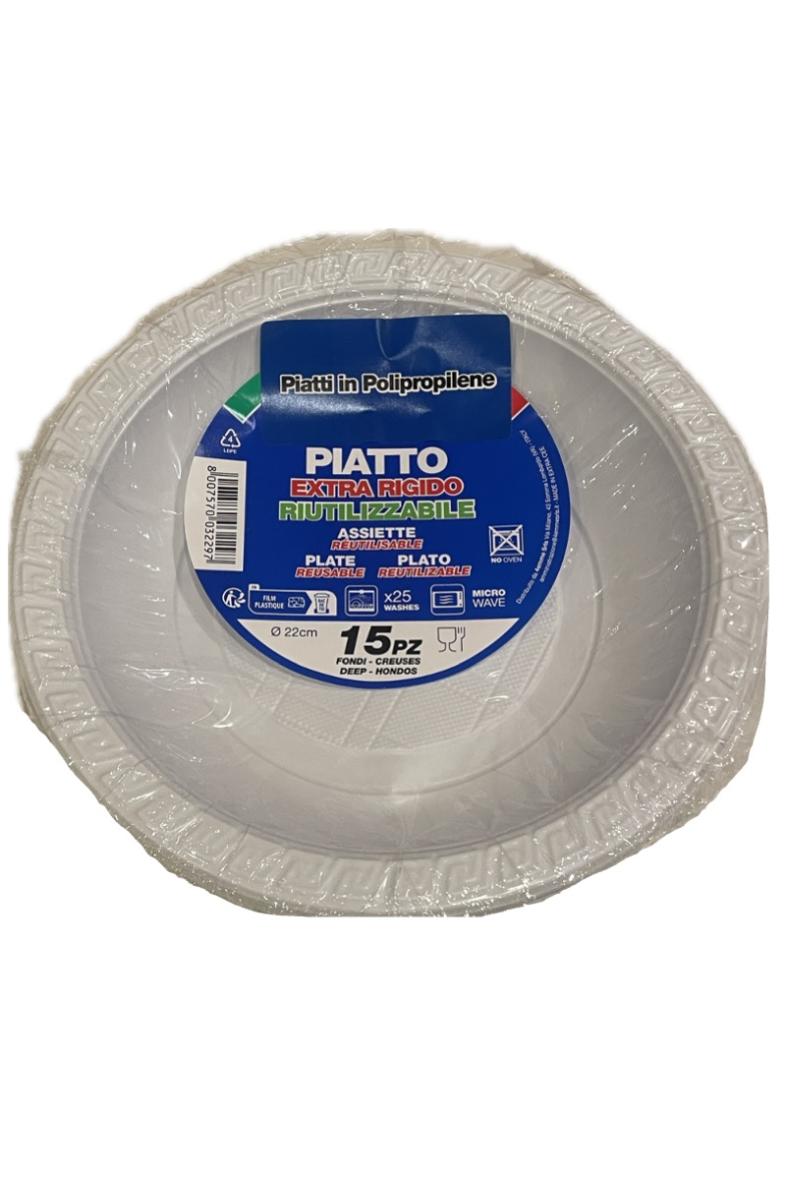 ASSIETTE REUTILISABLE 22CM X15PCS CREUSE
