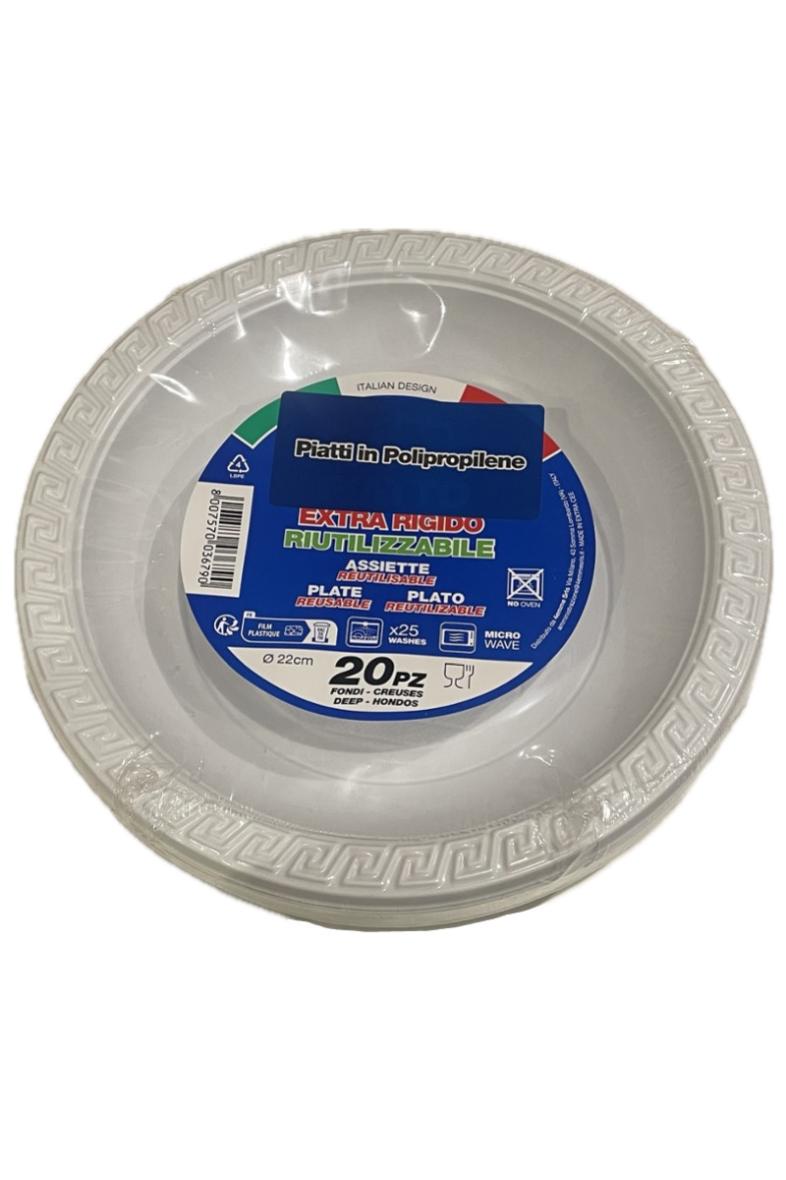 ASSIETTE REUTILISABLE 22CM X20PCS CREUSE