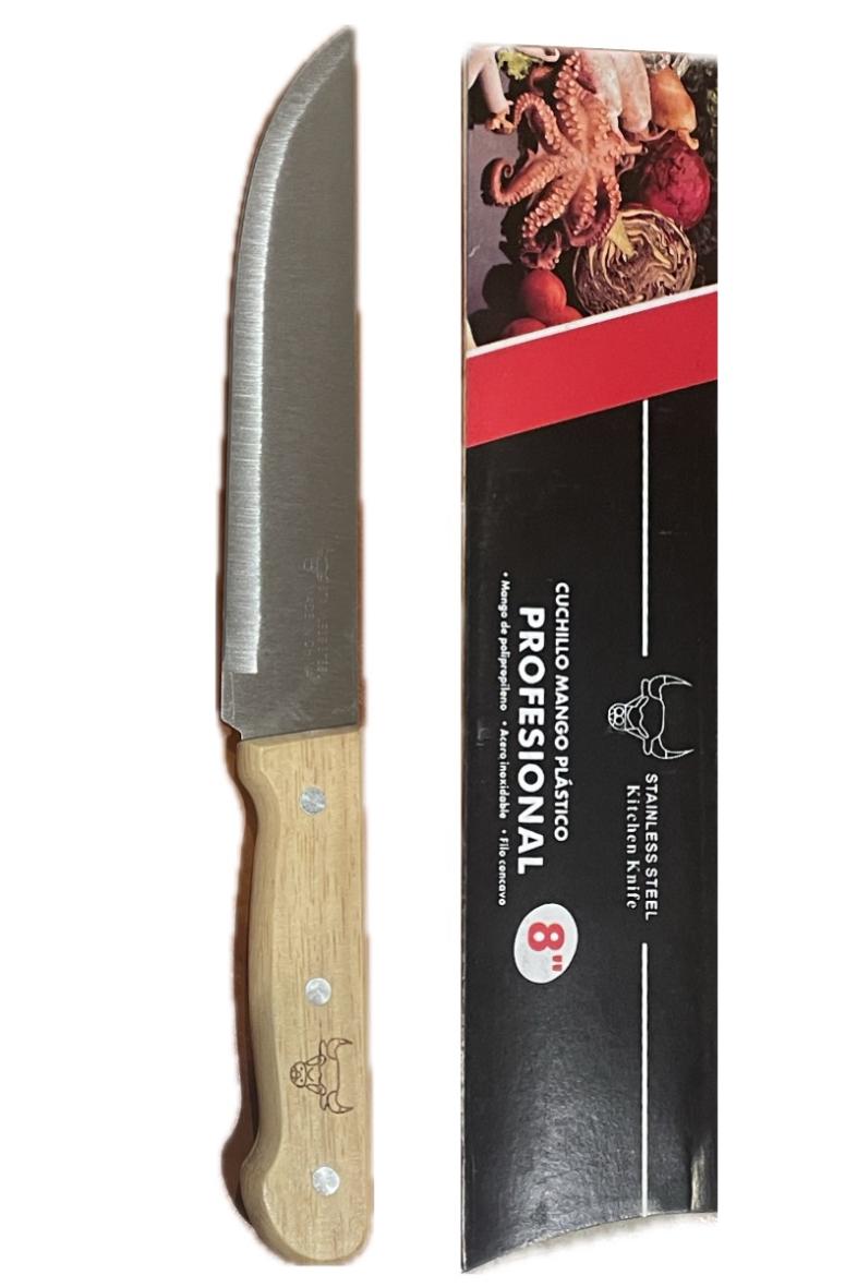 COUTEAU CUISINE MANCHE BOIS 8"