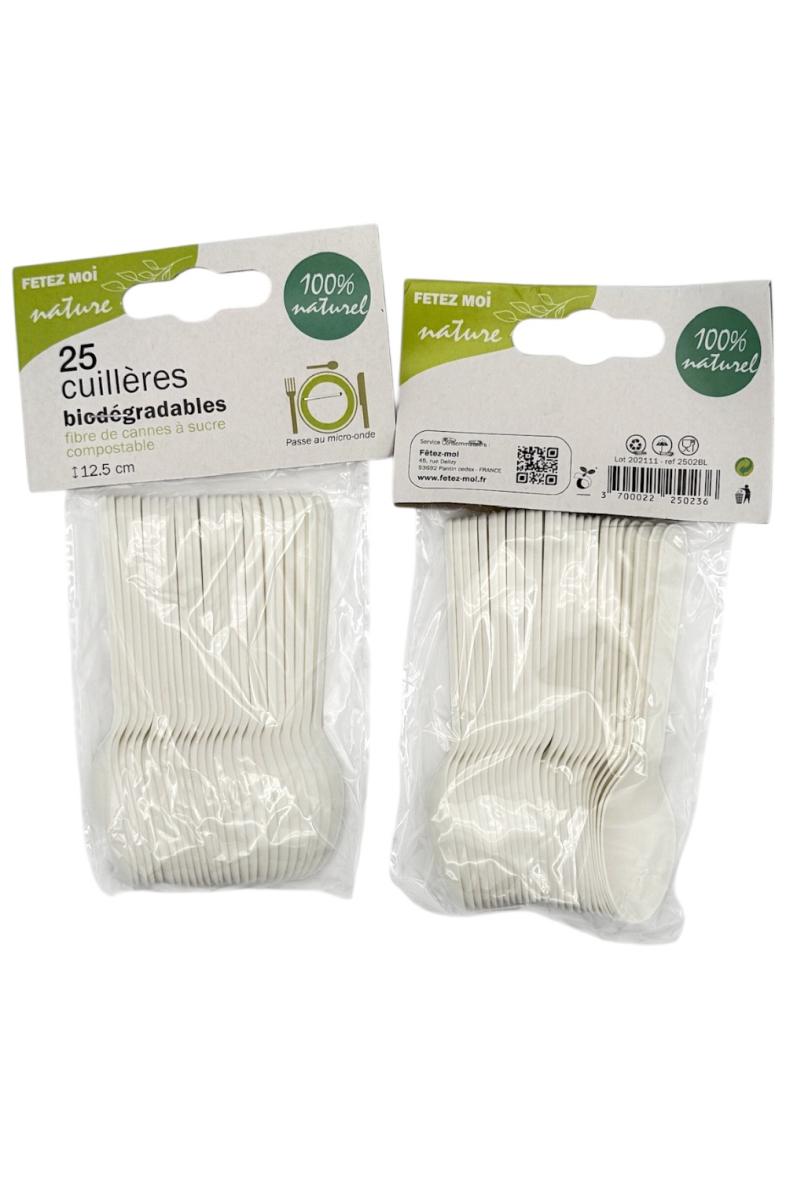 CUILLERE CAFE CANNE A SUCRE BLANC X25