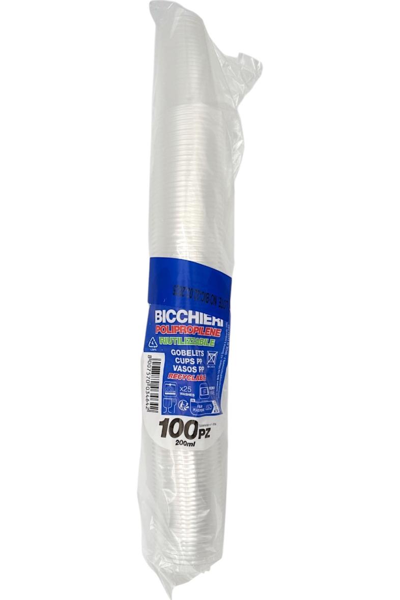 GOBELET REUTILISABLE X100 200ML Transparent ***