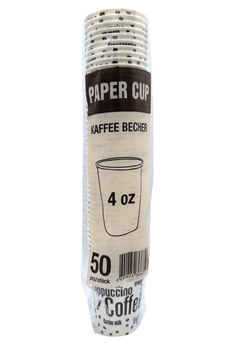 GOBELET EN CARTON X50 CAFE 4OZ BLANC avec dessin
