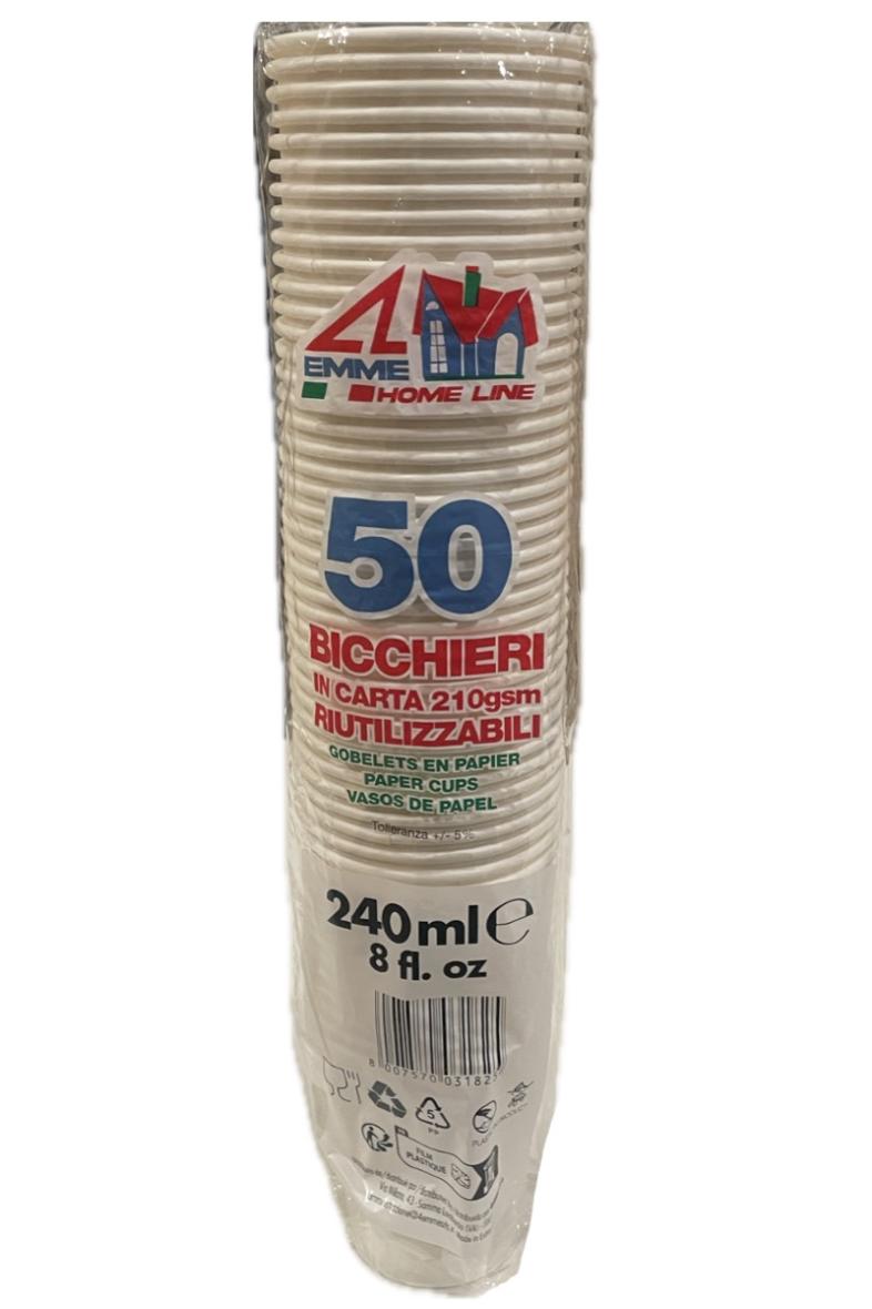 GOBELET EN CARTON X50 8OZ 240ML BLANC