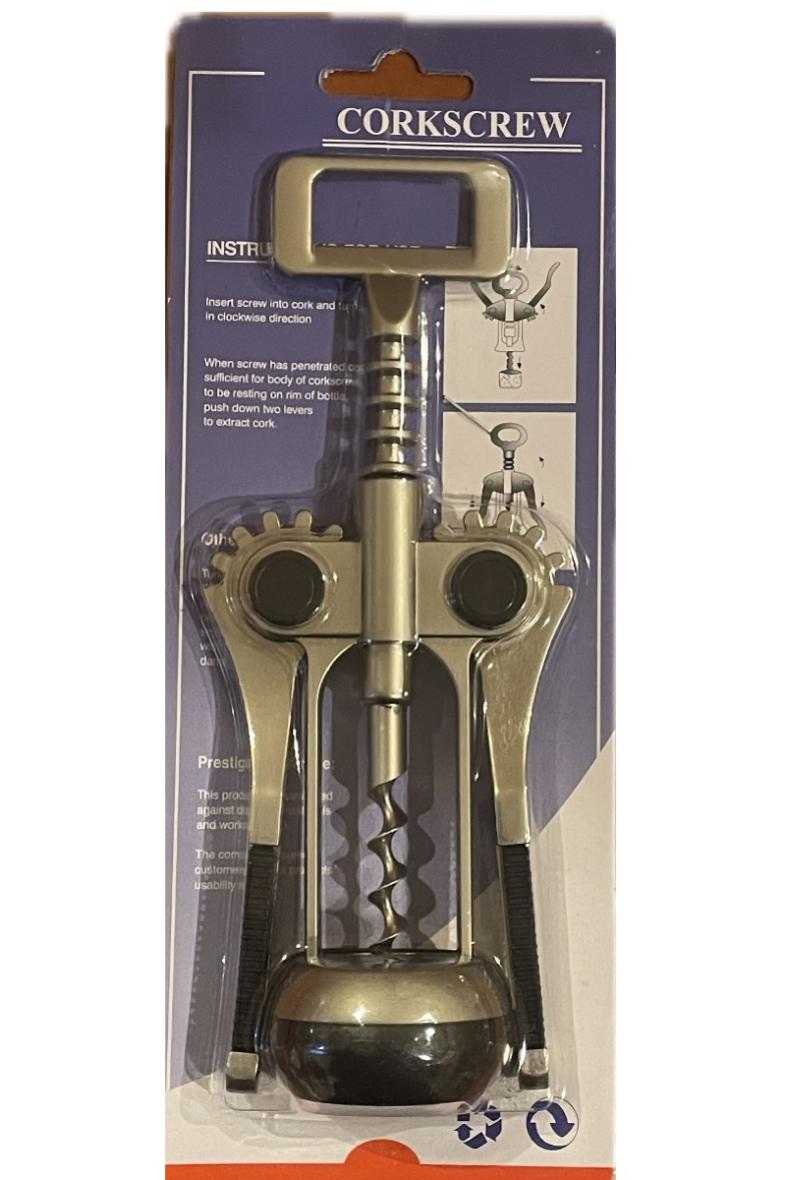 TIRE BOUCHON A LEVIER INOX + DECAPSULEUR