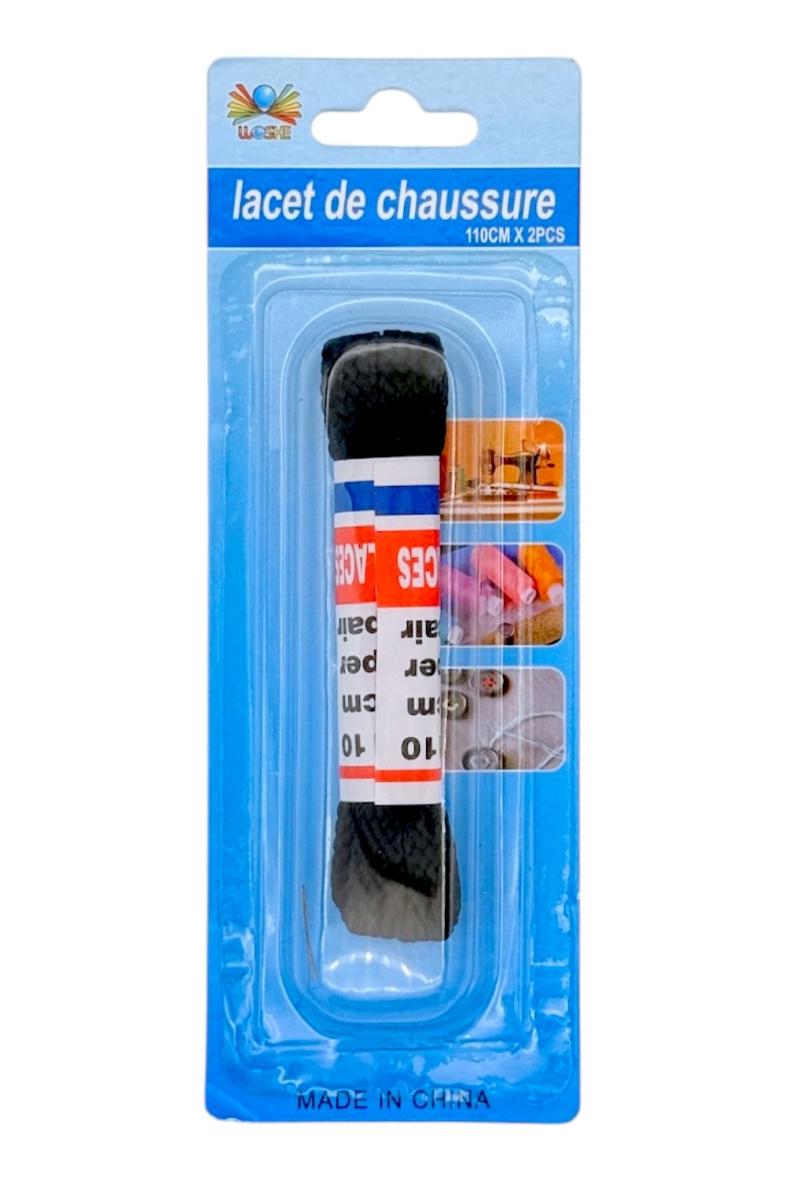 LACET 1 PAIRE 110CM NOIR